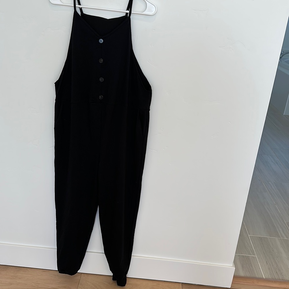 SHEIN Black Buttoned Maternity Jumpsuit